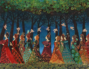 Emily Balivet-Twelve Women with Birds